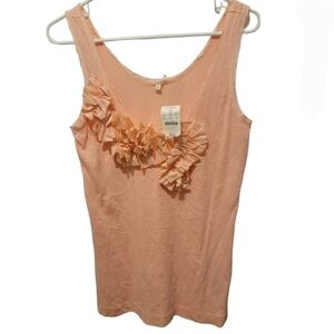 J. Crew  Ruffle Front Distressed Tank Top